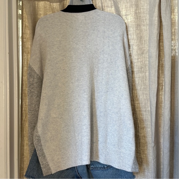 NWOT- White Company Colorblock Boyfriend Cardigan - Alpaca - large - grey/blue - Picture 11 of 11